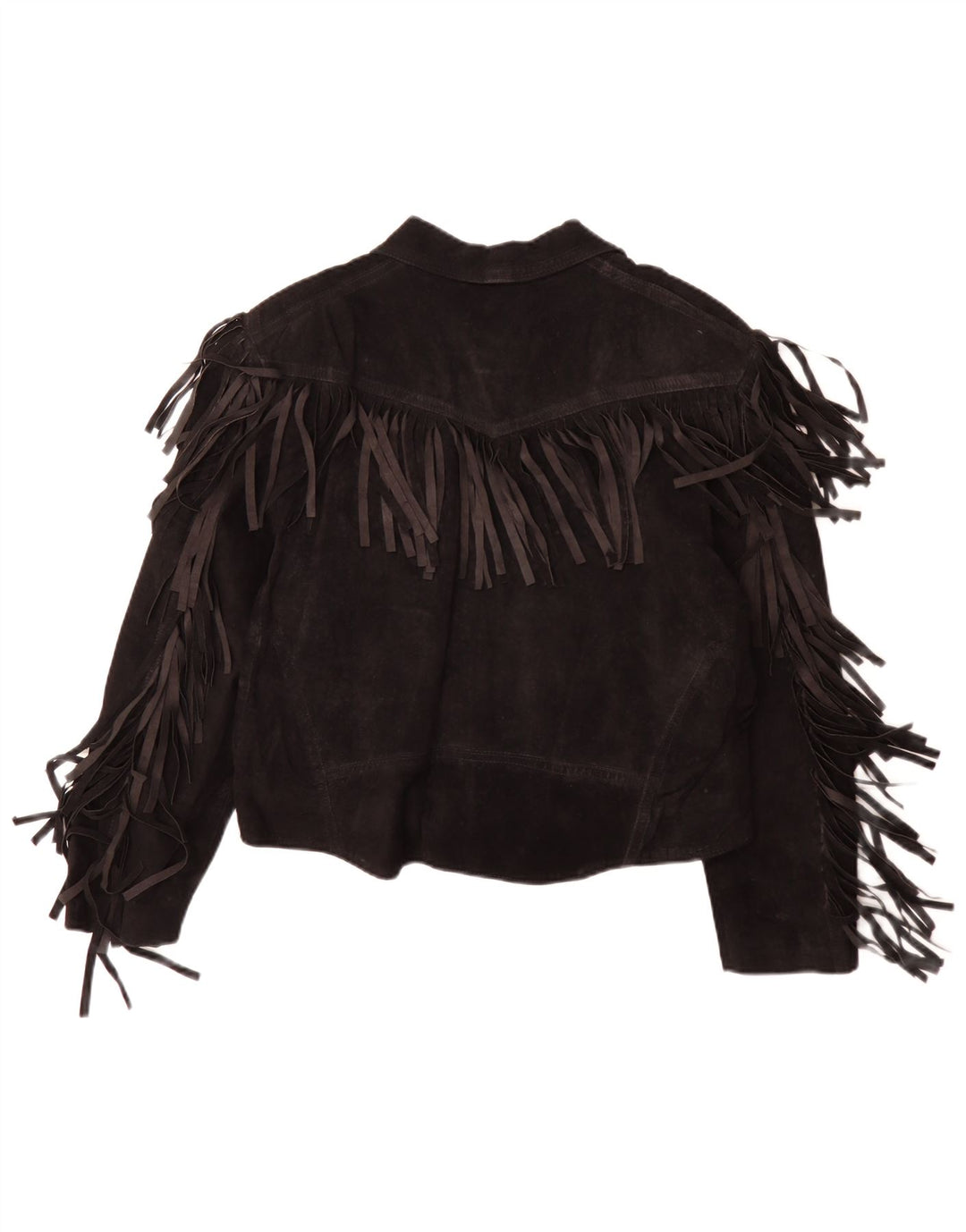 Vintage Damen Wildlederjacke IT 50 XL Schwarzes Leder Cowboy