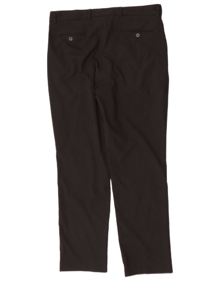 Marks & Spencer Herren gerade Chinohose W36 L30 Schwarz Polyester