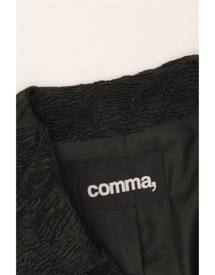 COMMA, Womens Crop Double Breasted Blazer Jacket UK 14 Medium Black Vintage Comma, and Second-Hand Comma, from Messina Hembry 