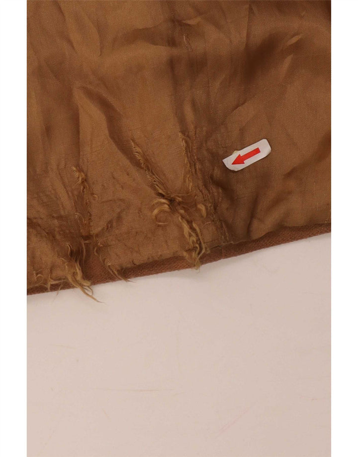 Benetton Damen Zweireihiger Mantel IT 44 Mittelbeige Wolle