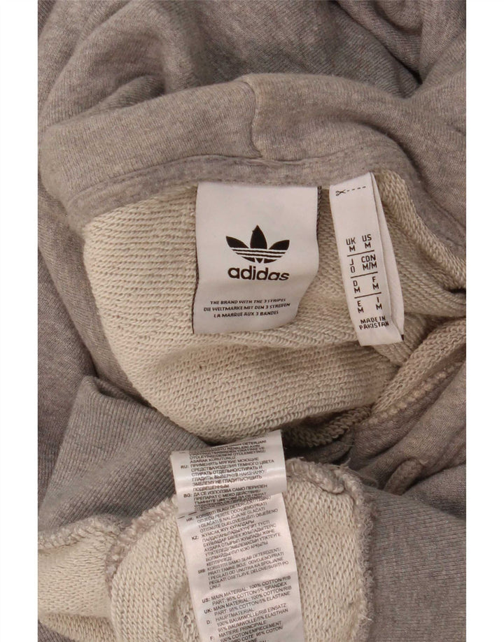 Adidas Herren Kapuzenpullover Mittelgrau gefleckte Baumwolle