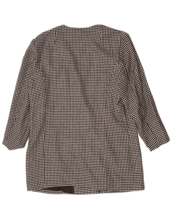 Vintage Damen 3-Knopf-Blazerjacke IT 44 Mittelschwarzer Hahnentritt