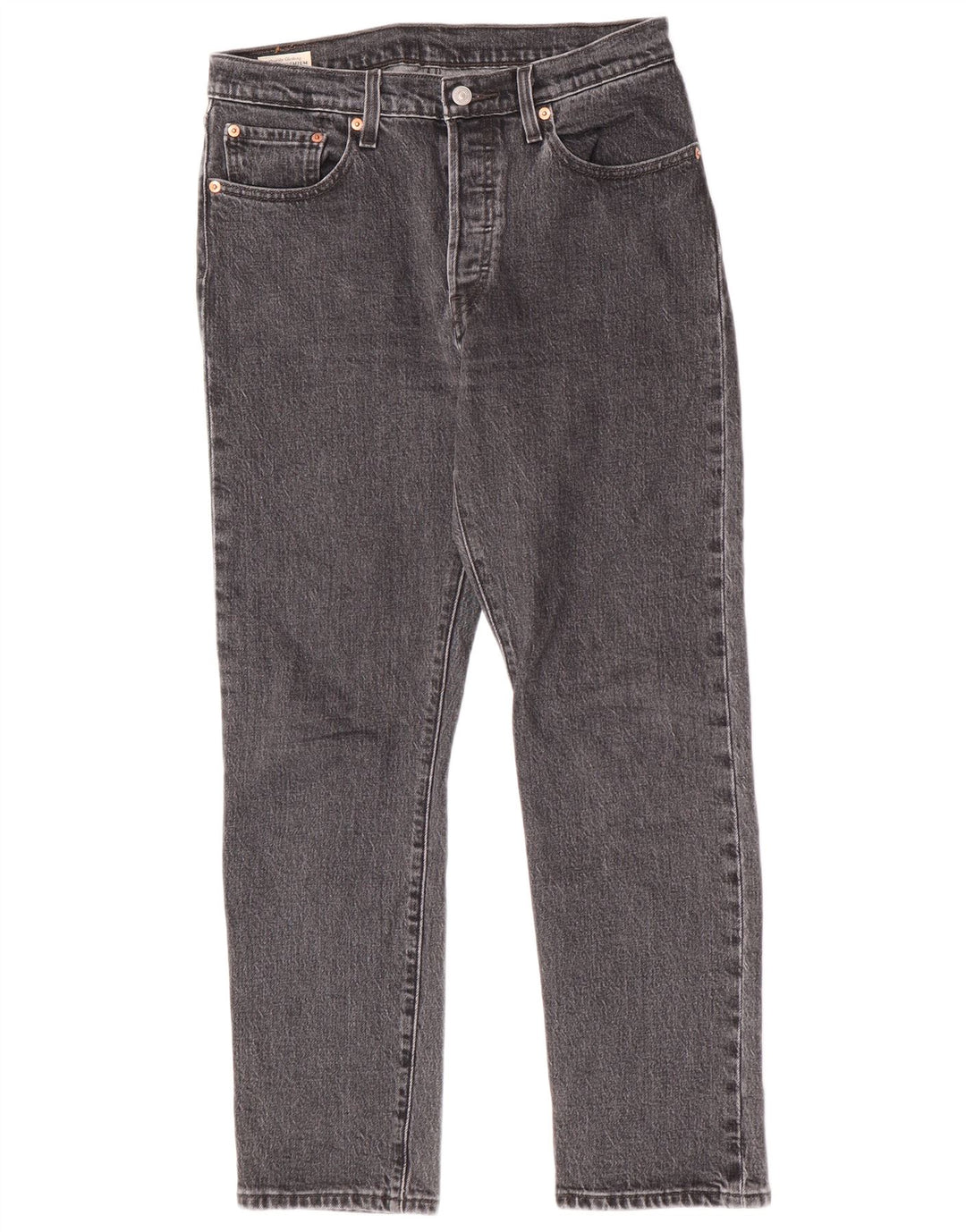 Levi's Damen 501 Straight Jeans W28 L28 Graue Baumwolle