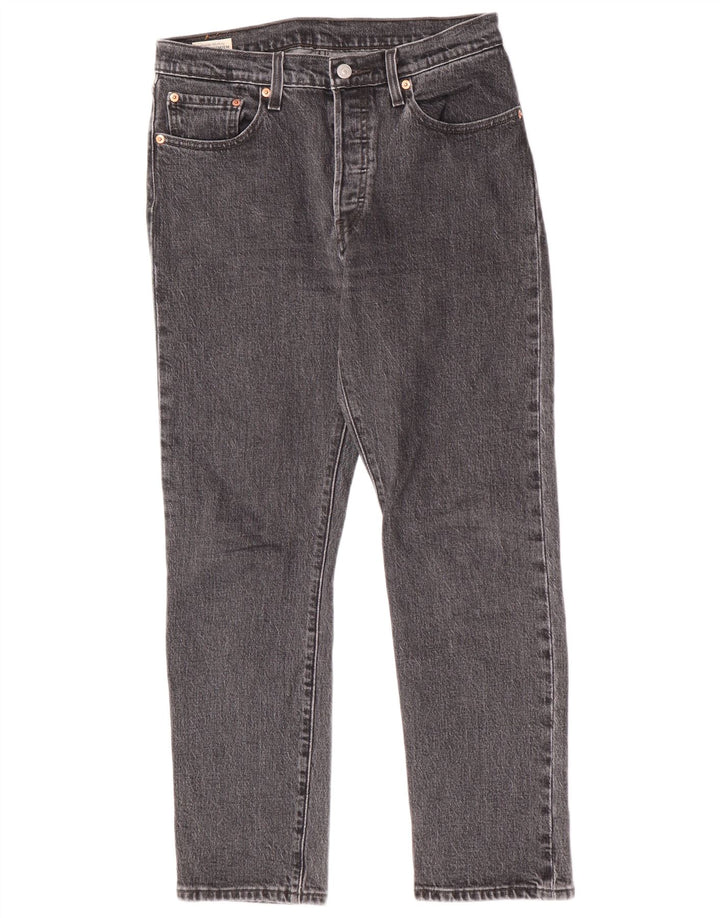Levi's Damen 501 Straight Jeans W28 L28 Graue Baumwolle