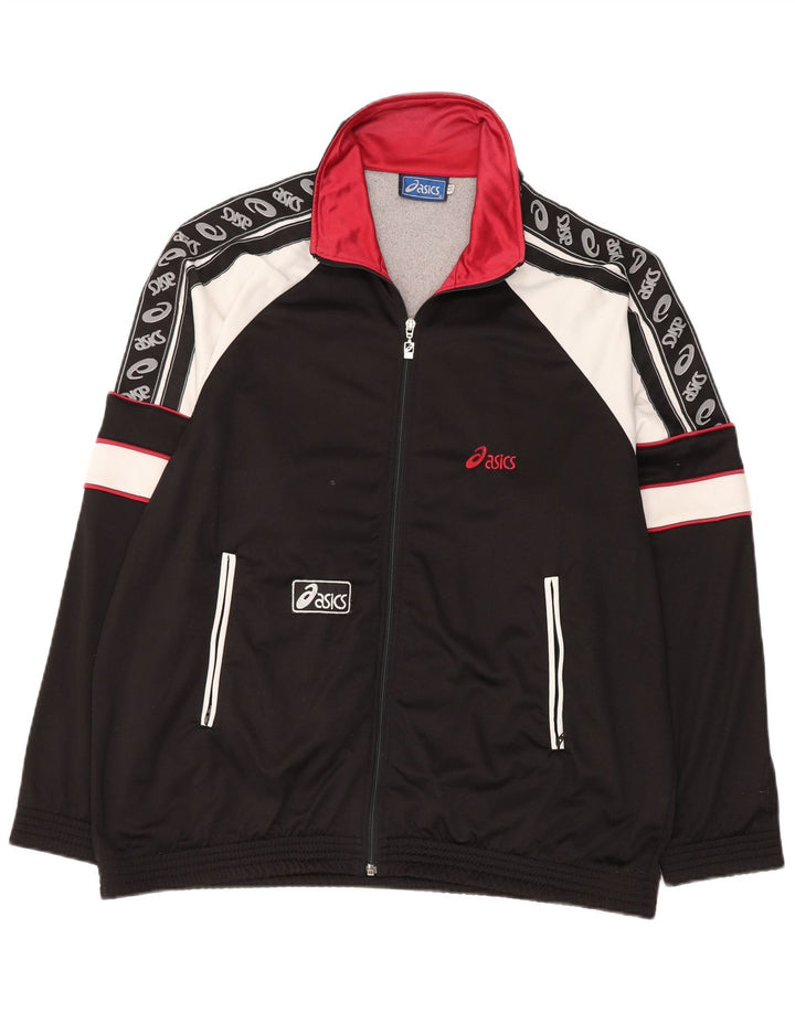 ASICS Herren-Trainingsanzug mit grafischem Oberteil, IT 56 XL, Schwarz, Farbblock