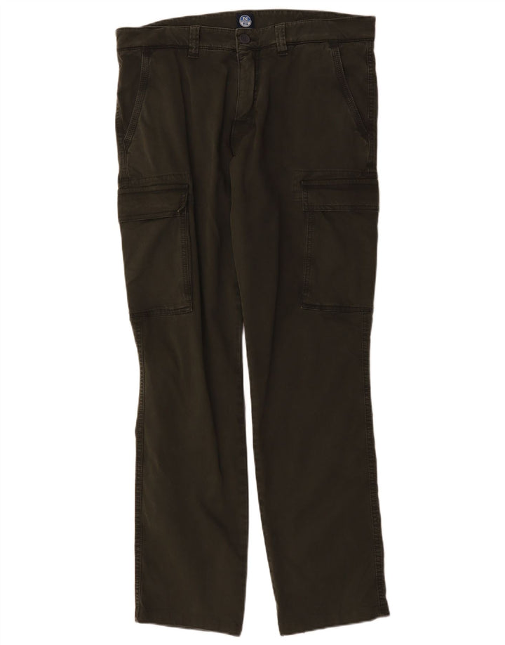 Gerade Herren-Cargohose von North Sails, W34, L31, grüne Baumwolle