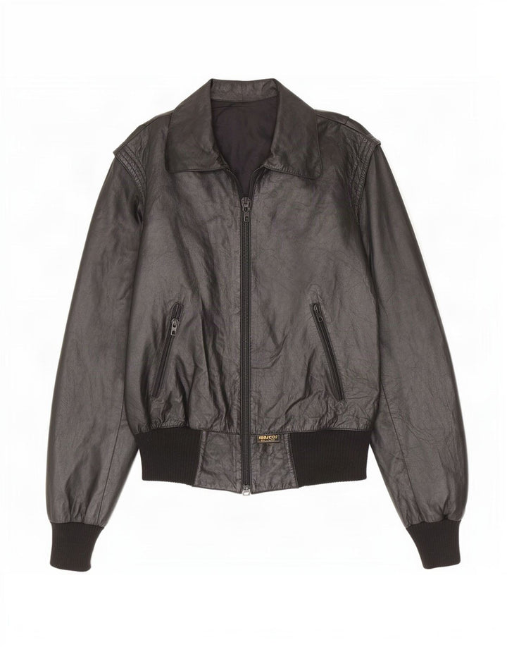Marcos Damen Lederjacke IT 44 Medium Schwarz