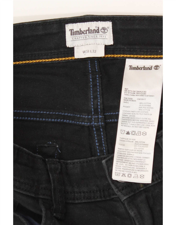 Timberland Herren Slim Jeans W31 L27 Schwarze Baumwolle