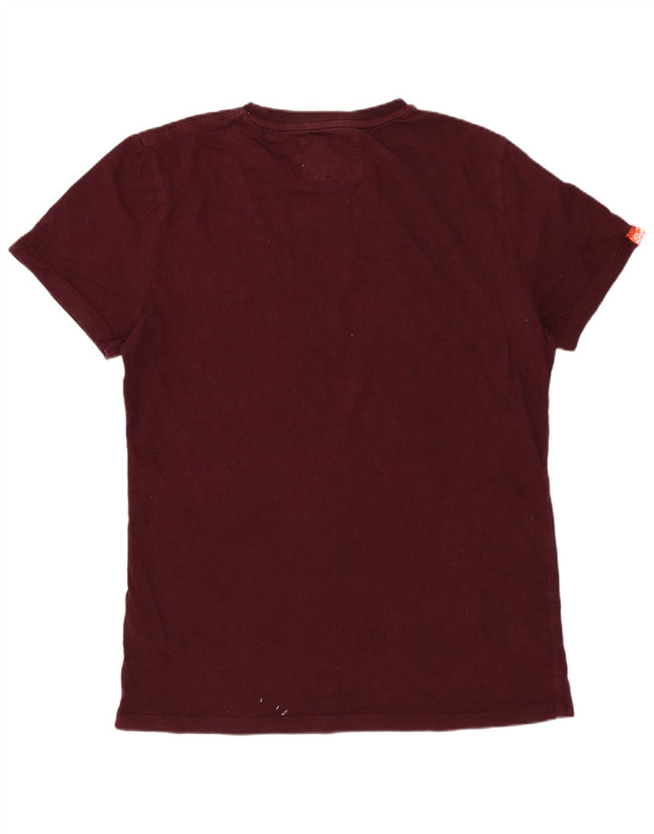 SUPERDRY Herren-T-Shirt-Oberteil, Größe L, Kastanienbraun, Baumwolle