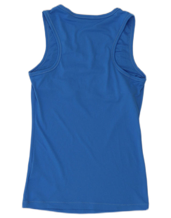 Nike Damen Weste Top UK 8 Small Blau Polyester
