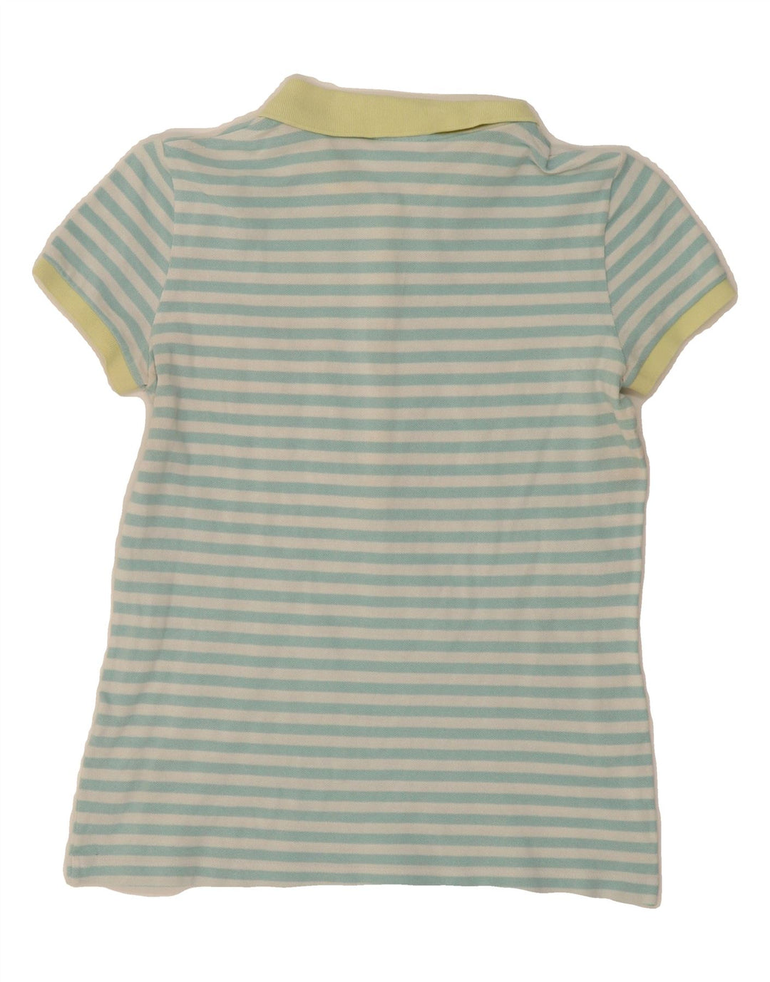 LACOSTE Womens Polo Shirt Size 40 Medium Blue Striped Cotton Vintage Lacoste and Second-Hand Lacoste from Messina Hembry 