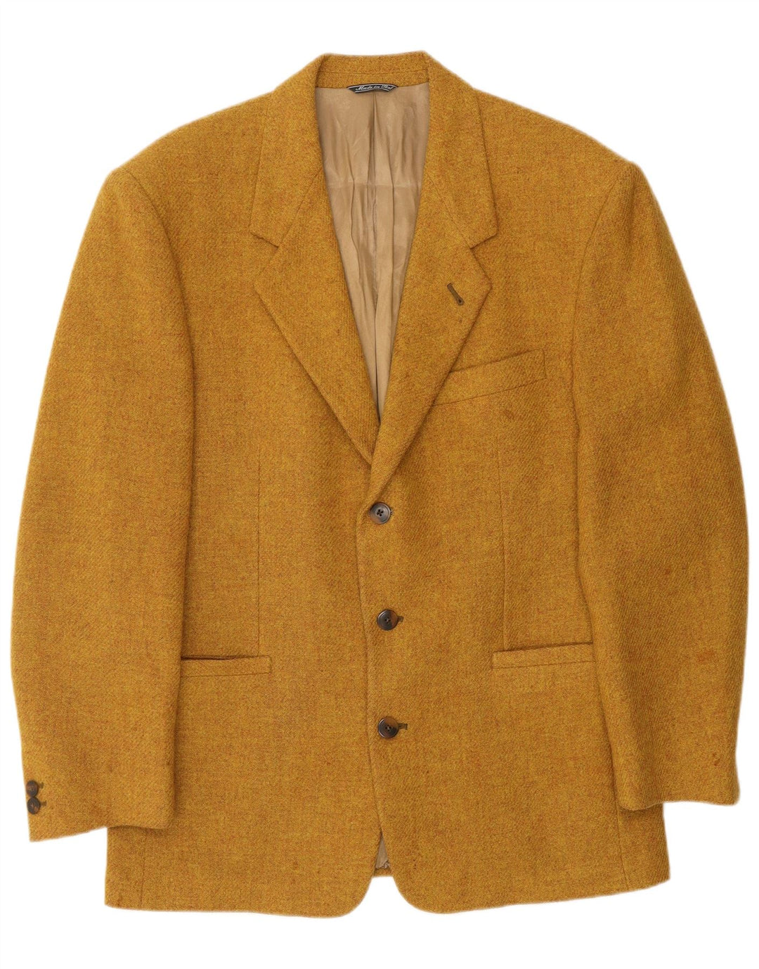 VINTAGE Herren 3-Knopf-Blazerjacke UK 40 Große braune Schurwolle