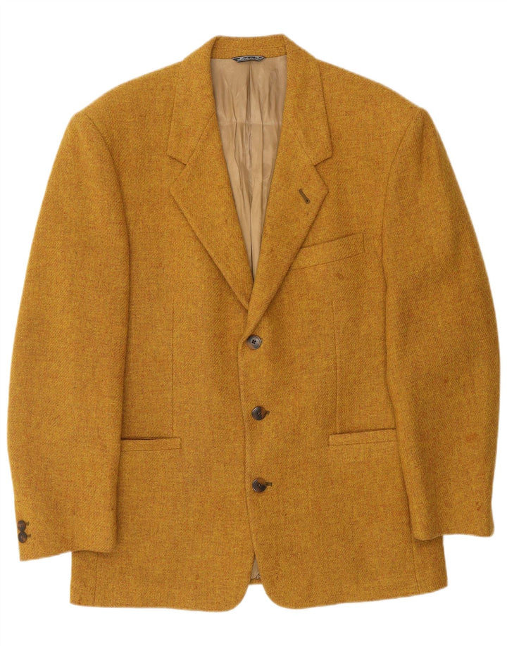 VINTAGE Herren 3-Knopf-Blazerjacke UK 40 Große braune Schurwolle