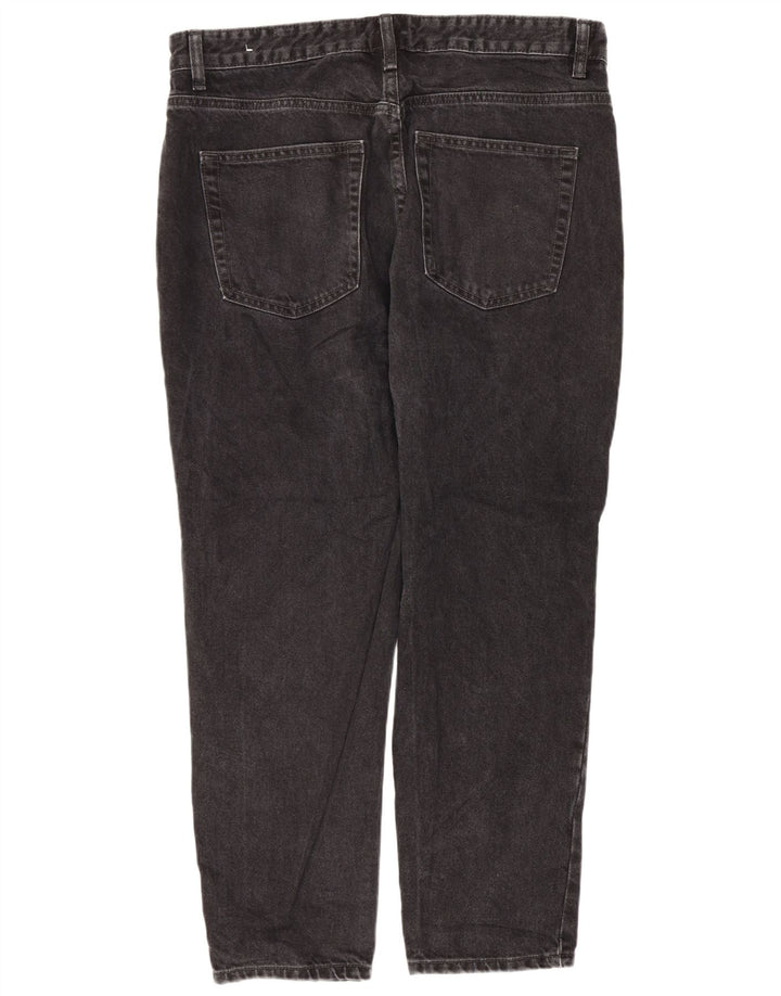 Zara Herren Tapered Jeans W34 L26 Schwarze Baumwolle