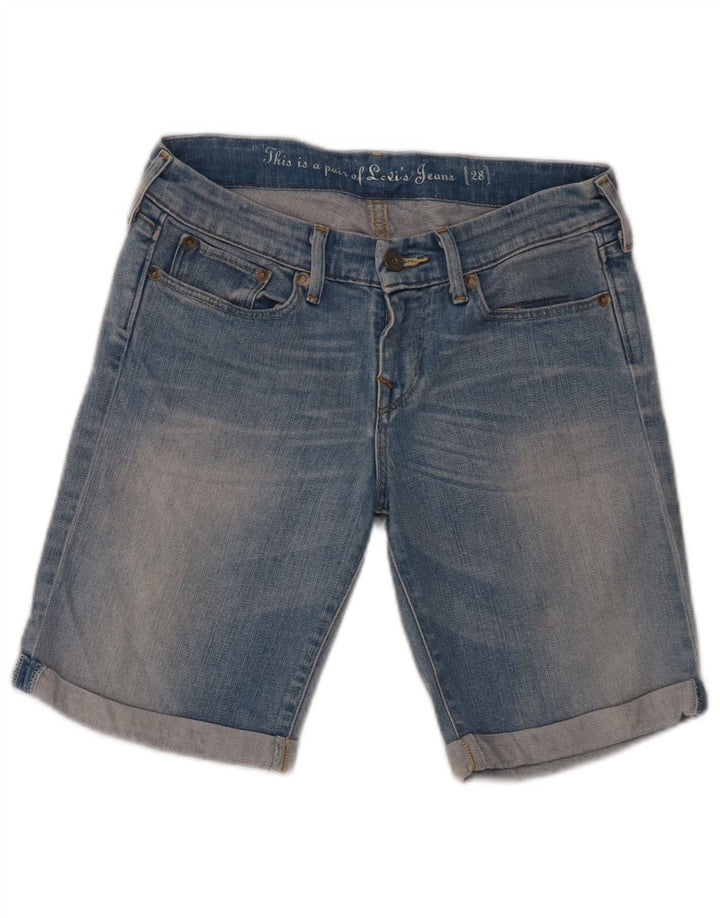 LEVI'S Damen Jeansshorts W28 mittelblaue Baumwolle