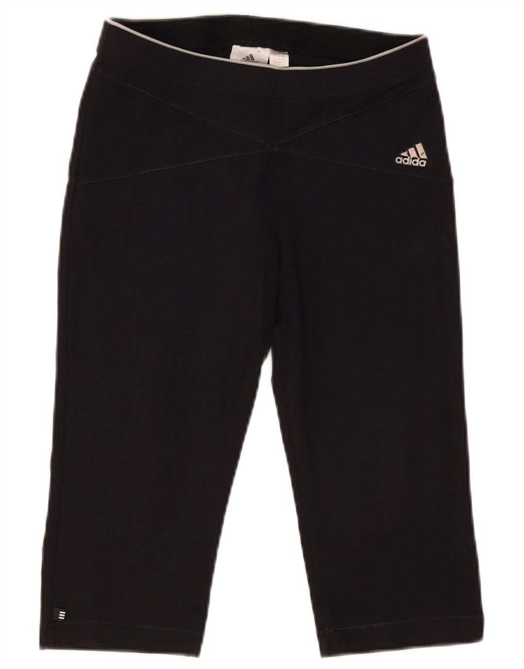Adidas Damen Capri-Leggings UK 12 Medium Schwarz Polyamid