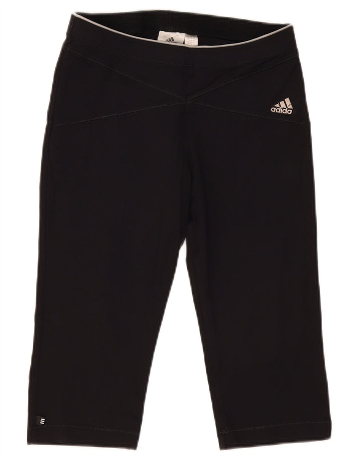 Adidas Damen Capri-Leggings UK 12 Medium Schwarz Polyamid