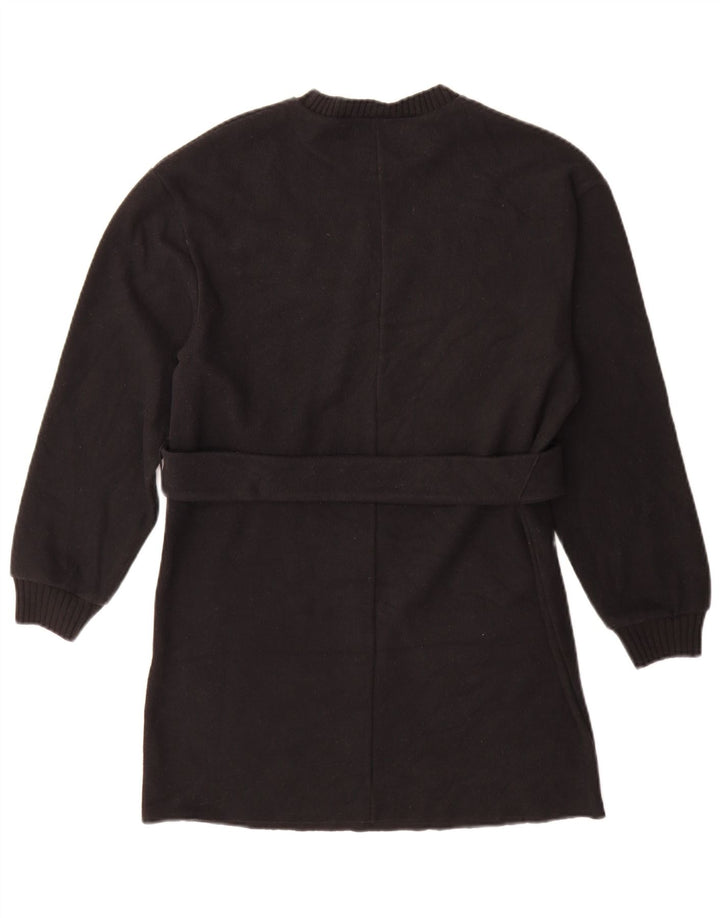 Zara Damen Langarm-Pulloverkleid UK 10 Small Schwarz Polyester