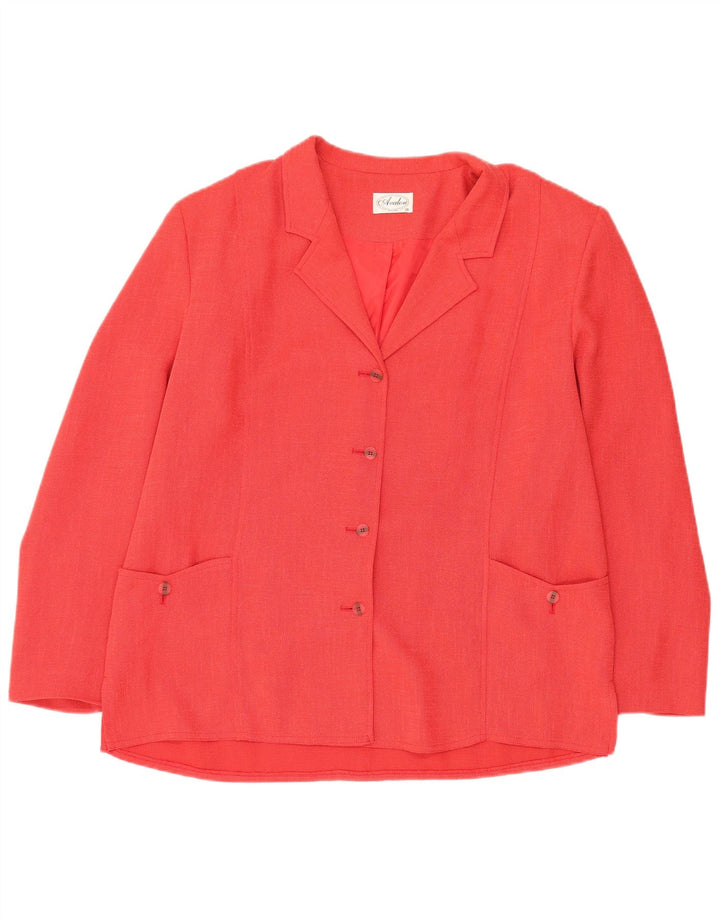 Avalon Damen 4-Knopf-Blazerjacke UK 20 2XL Rosa Polyester