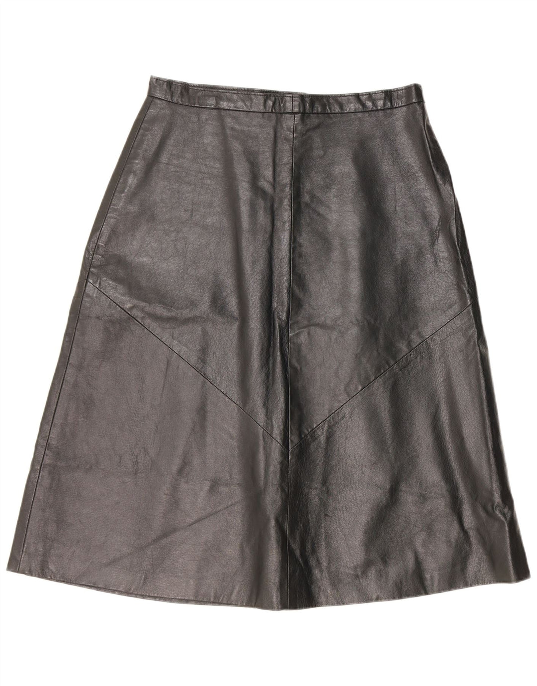Vintage Damen Lederrock IT 52 2XL W32 Schwarz