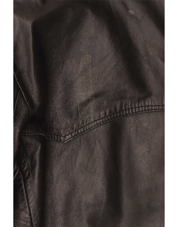 Vintage Herren 3 Knopf Leder Blazer Jacke UK 36 Small Schwarz