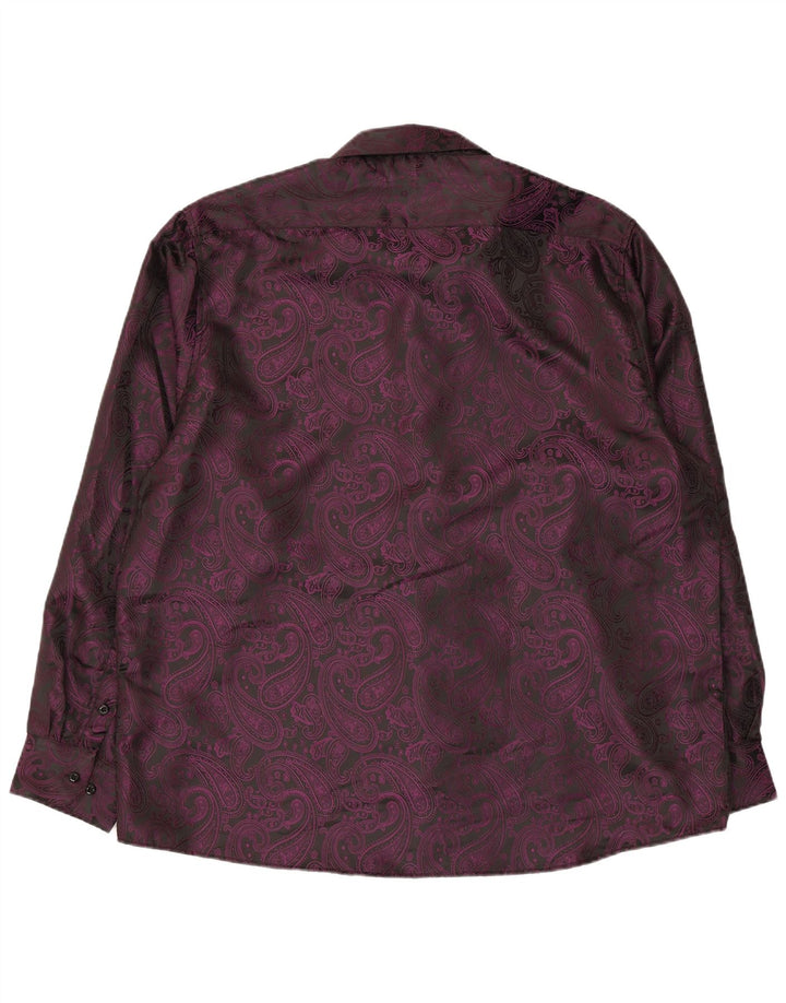 Hi-Tie Herrenhemd 2XL Lila Paisley Polyester