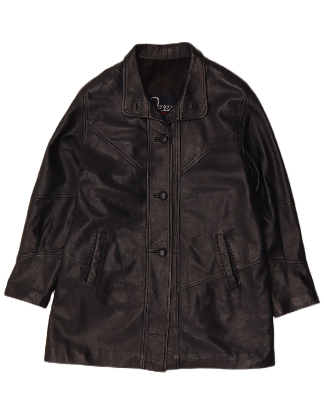 Vintage Damen Lederjacke UK 14 Mittelschwarzes Leder