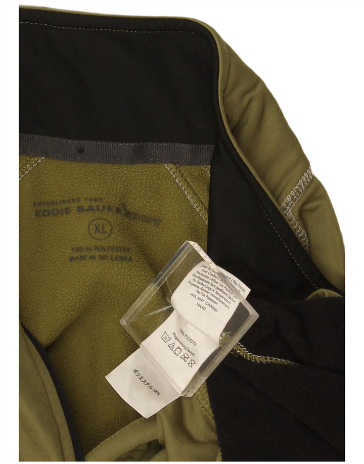 Eddie Bauer Herren-Pullover-Trainingsanzugoberteil mit Reißverschluss, XL, Grün, Farbblock