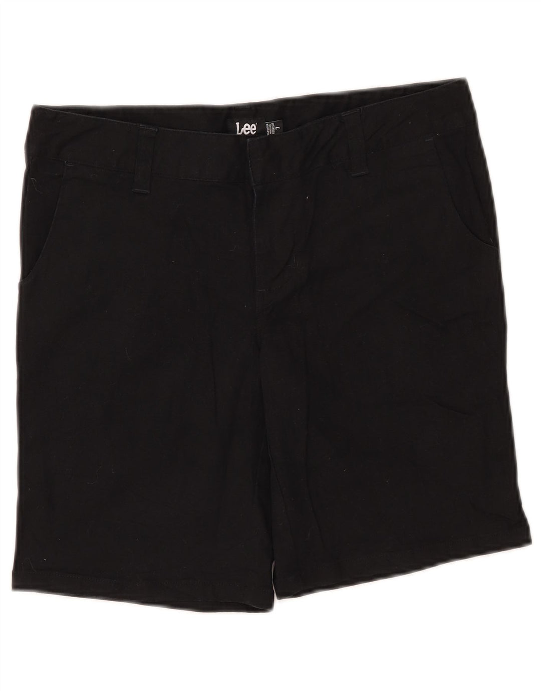 LEE Damen Chinoshorts US 7 Medium W30 Schwarze Baumwolle