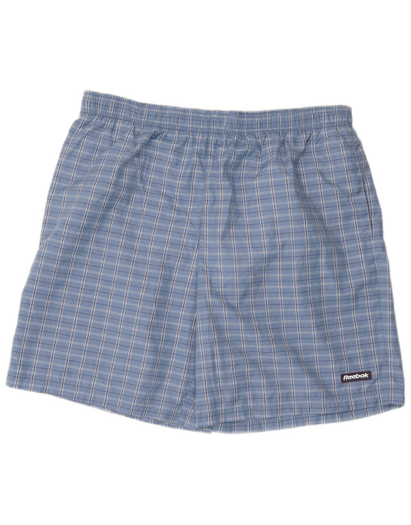 Reebok Mens Sport Shorts 2XL  Blue Check Polyester
