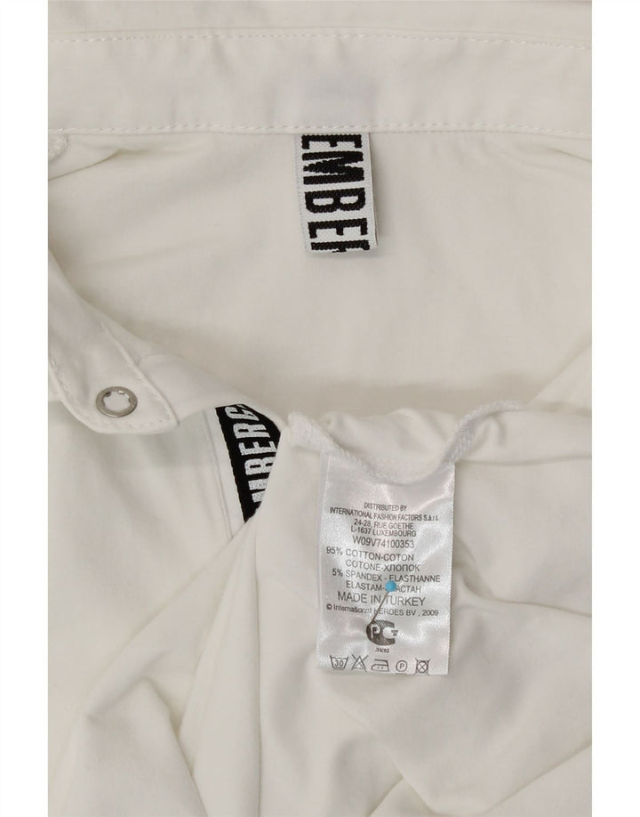 Bikkembergs Herren-Poloshirt mit Grafik, Größe S, weiße Baumwolle
