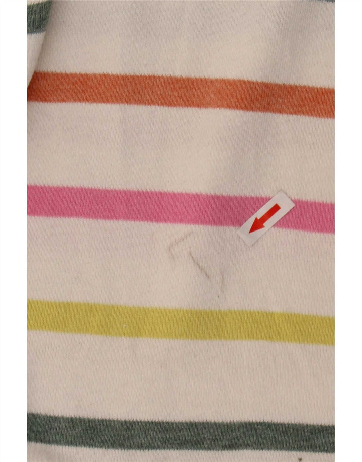 Joules Damen-Sweatshirt mit Knopfkragen, Gr. 10, Größe S, weiß gestreift