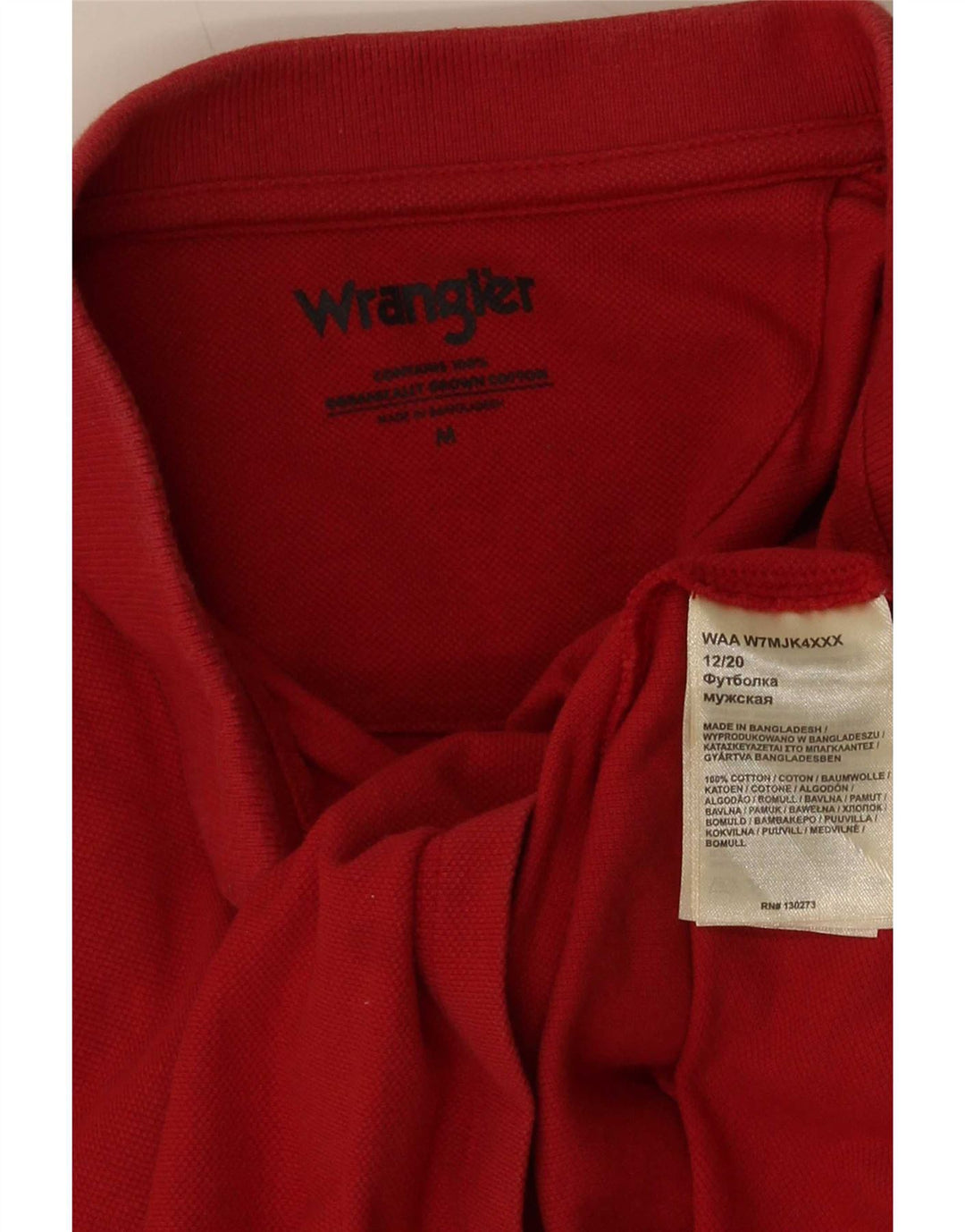 Wrangler Herren-Poloshirt aus mittelroter Baumwolle