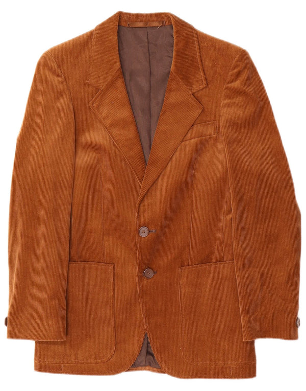 Vintage Herren 2 Knopf Cord Blazer Jacke UK 38 Mittelbraun