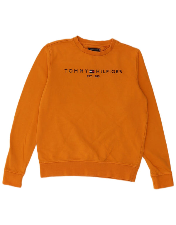 TOMMY HILFIGER Jungen-Sweatshirt mit Grafik, 13–14 Jahre, gelbe Baumwolle