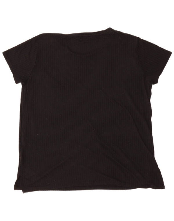 Marks & Spencer Damen T-Shirt Top UK 18 XL Schwarz Viskose