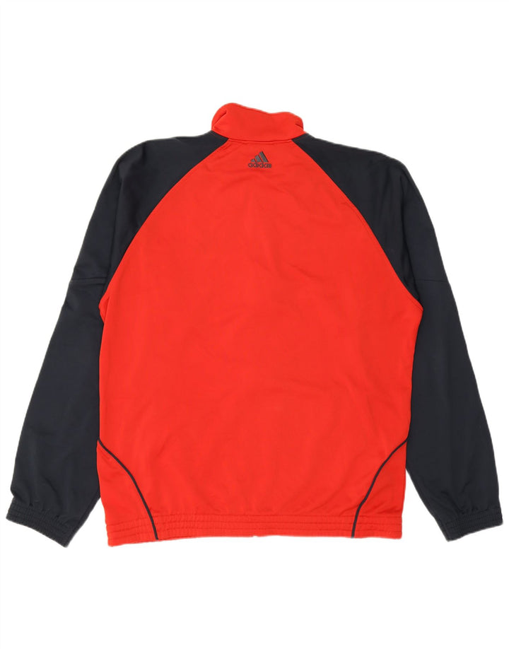 Adidas Herren-Trainingsanzugoberteil, UK-Größe 42/44, großes rotes Colourblock-Polyester