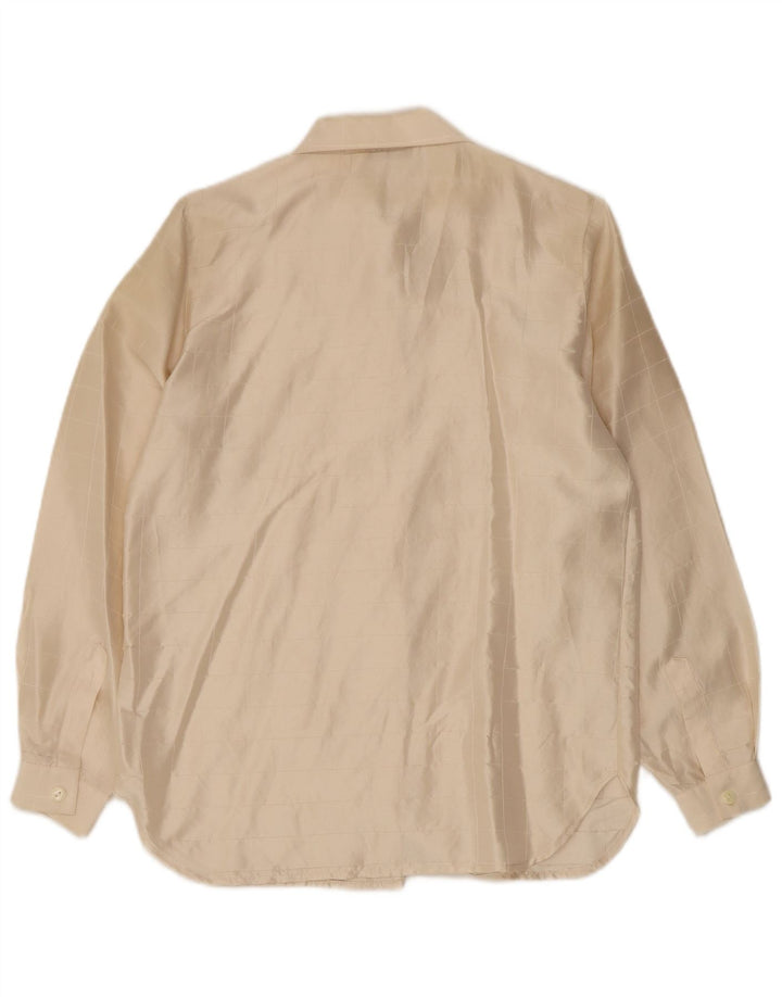 Vintage Damen Hemdbluse UK 14 Medium Beige Karo