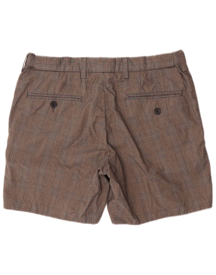 French Connection Herren-Chinoshorts, W34, groß, grau kariert, Baumwolle