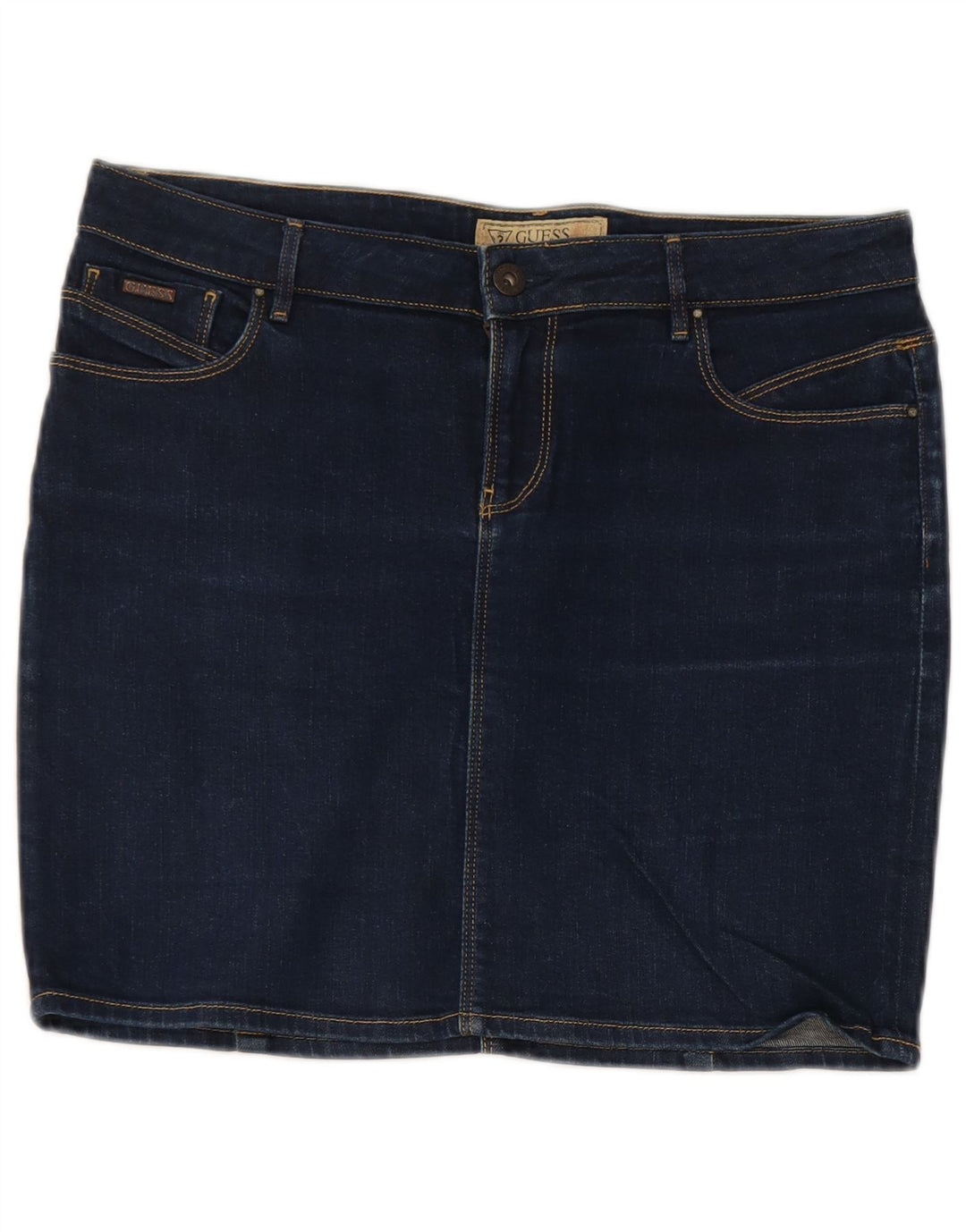 Guess Mini-Jeansrock für Damen, W29, mittelblaue Baumwolle