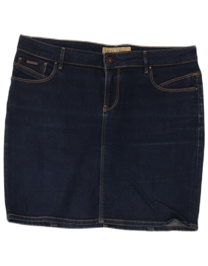 Guess Mini-Jeansrock für Damen, W29, mittelblaue Baumwolle
