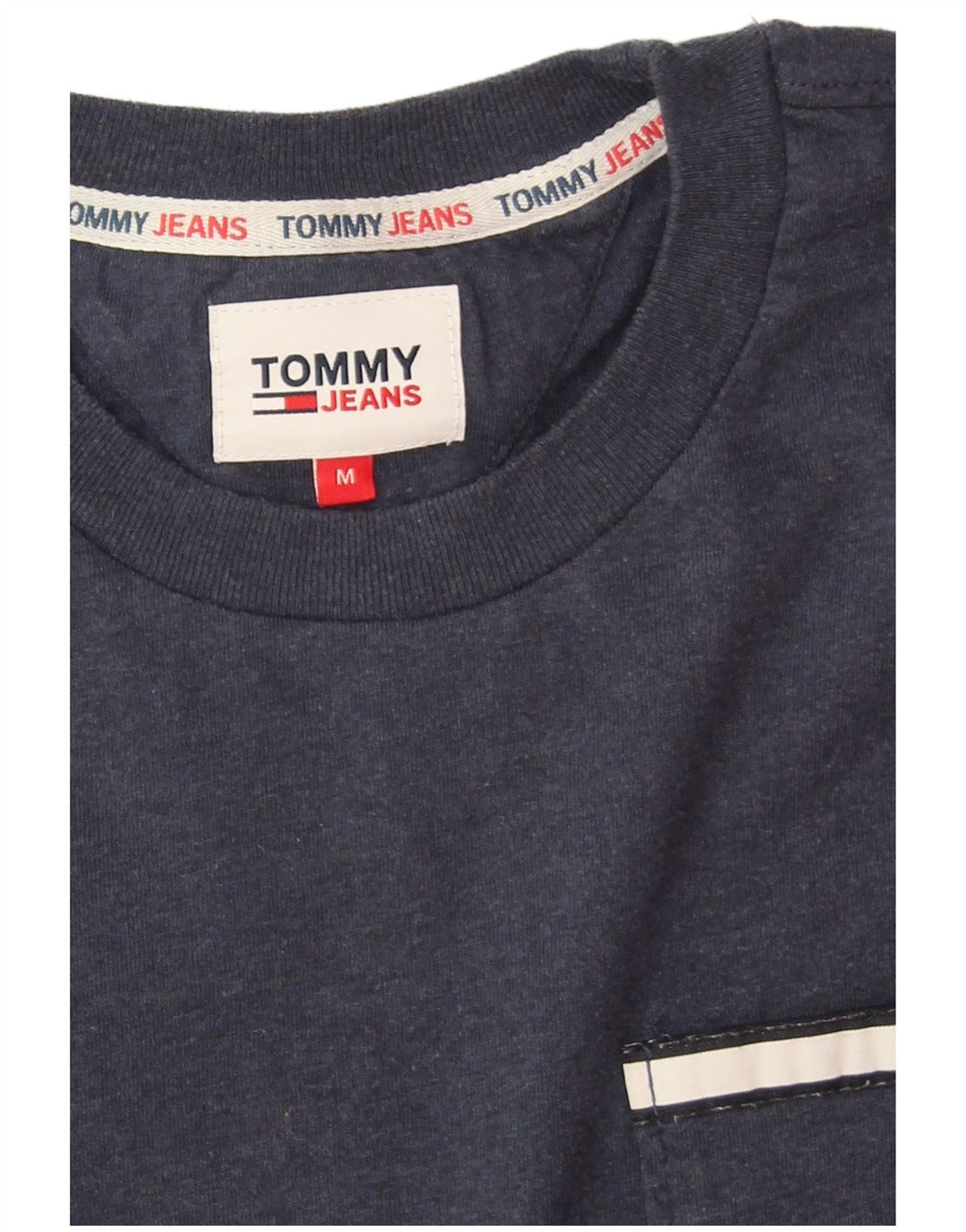 Tommy Hilfiger Herren-T-Shirt-Oberteil aus Baumwolle in mittlerem Marineblau