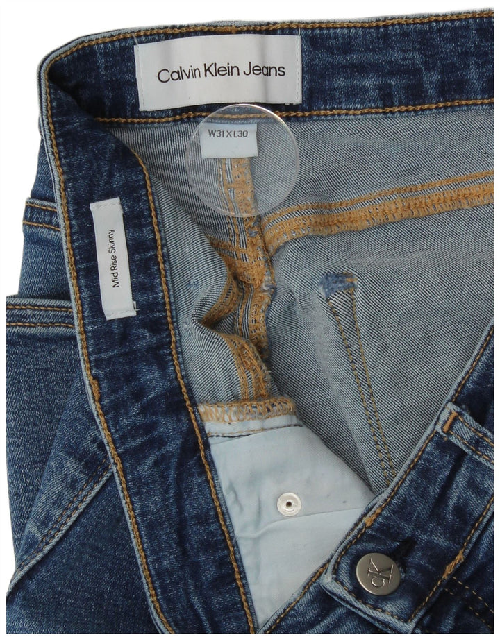 Calvin Klein Damen Mid Rise Skinny Jeans W31 L26 Blau