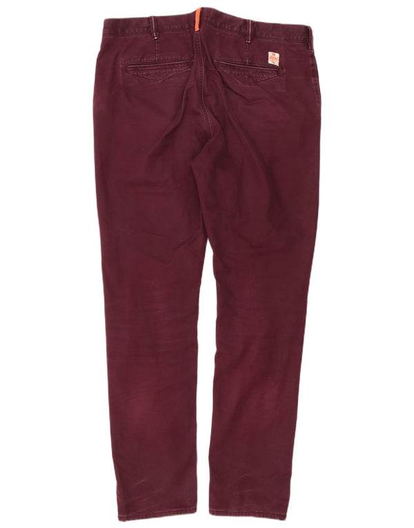 Superdry Herren-Chinohose mit schmaler Passform, XL, W38, L32, Burgunderrot, Baumwolle