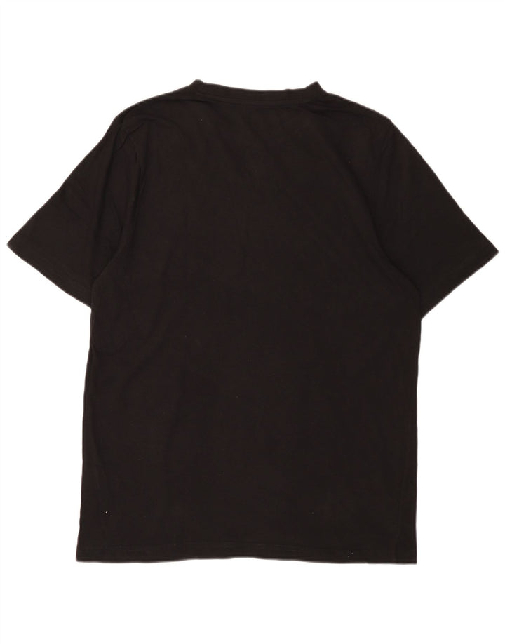 KAPPA Herren-T-Shirt mit Grafik, groß, aus schwarzer Baumwolle