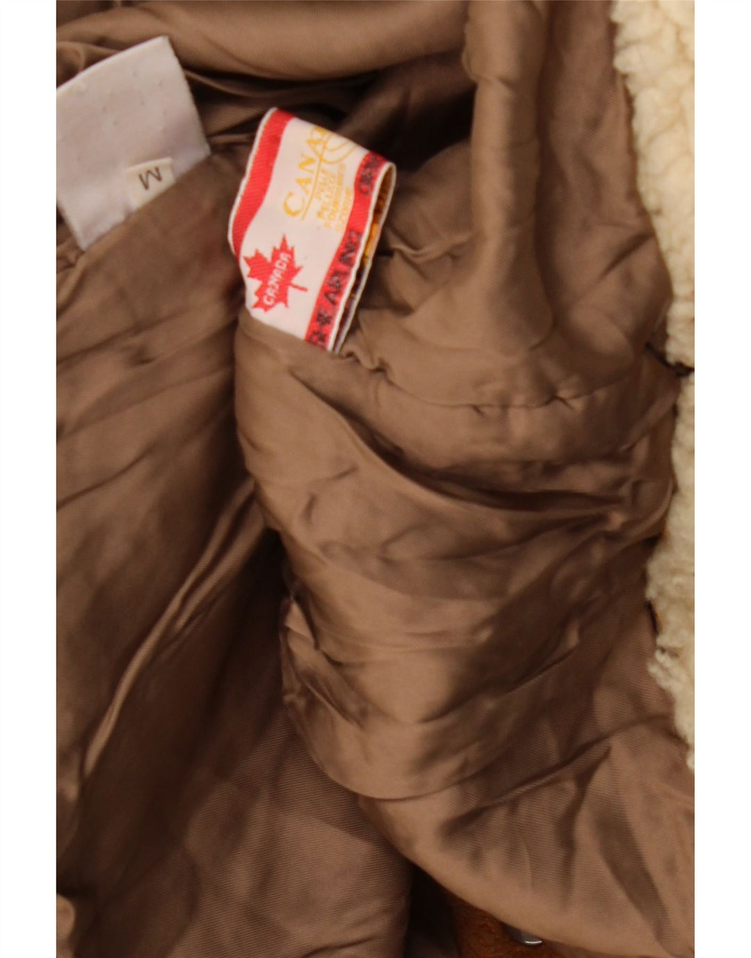 Vintage Damen Übergroßer Lammfellmantel UK 14 Medium Beige