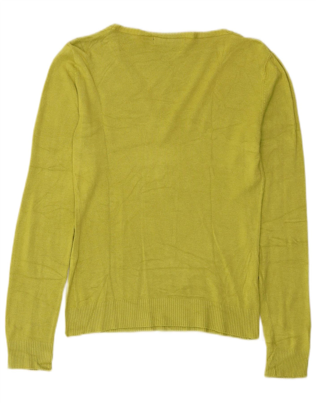 Zara Damen-Pullover mit V-Ausschnitt, UK 12, Mittelgrün, Viskose