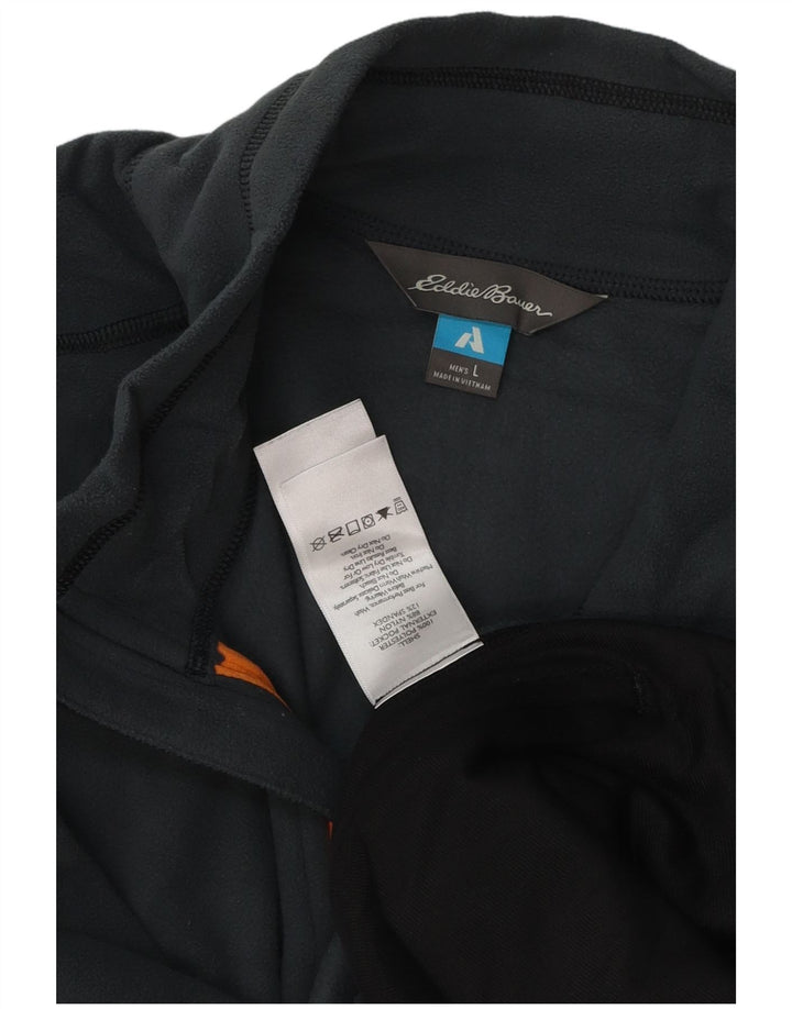 EDDIE BAUER Herren Fleecejacke UK 40 Large Blue Colourblock Nylon