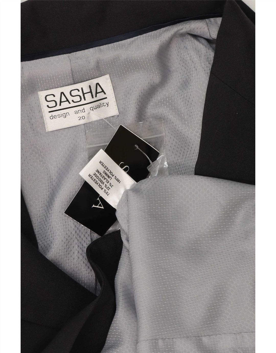 Sasha Damen-Blazerjacke mit 2 Knöpfen, UK 20 2XL, graues Polyester