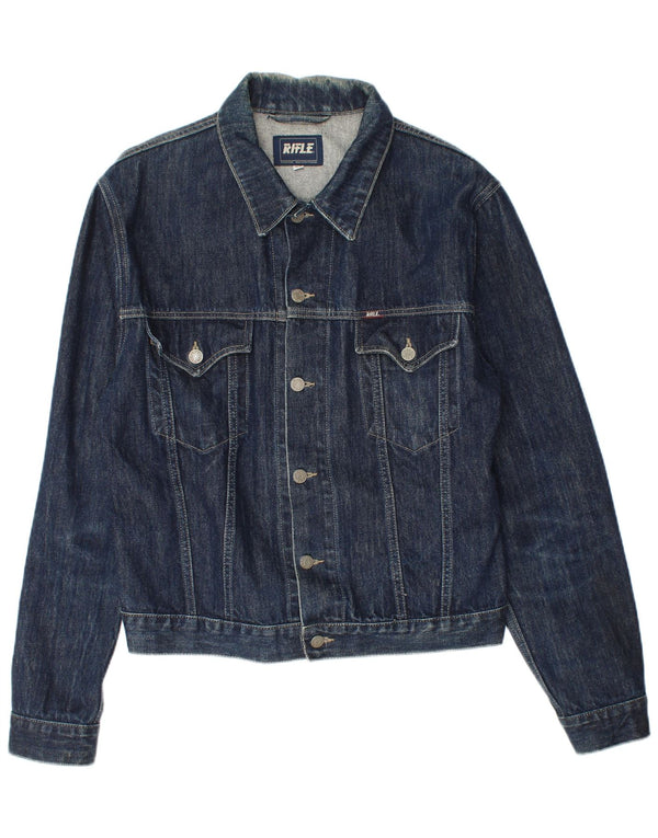 RIFLE Damen Jeansjacke UK 18 XL Marineblaue Baumwolle